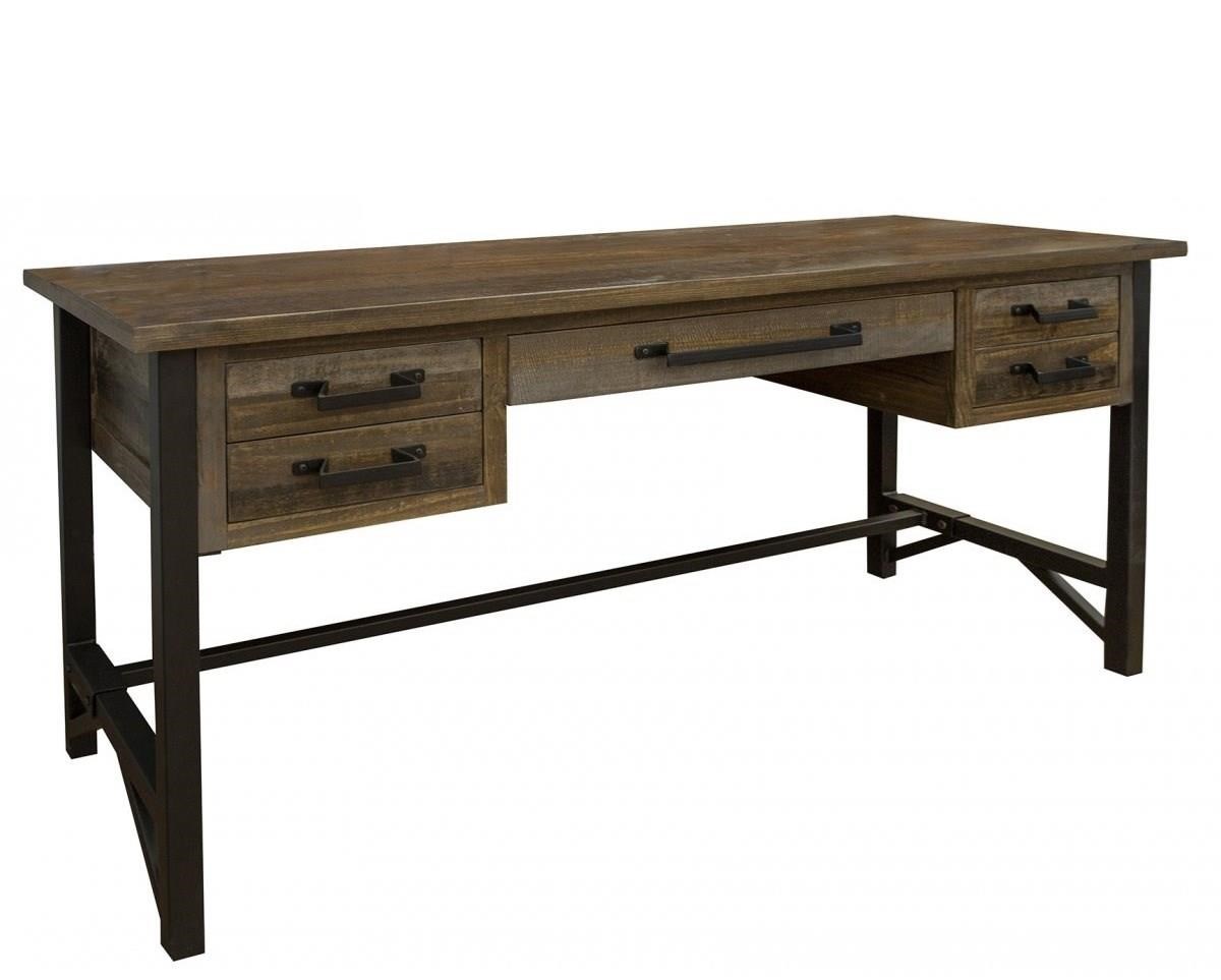 International Furniture Direct Loft 6000 Rustic 5 Drawer Desk